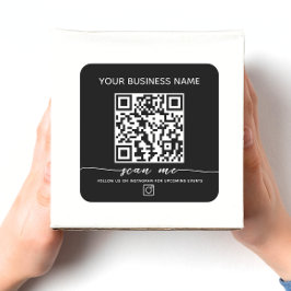 Adesivo Quadrado Código QR do Instagram e texto personalizado