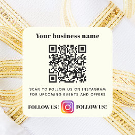 Adesivo Quadrado Código qr do nome da empresa de marfim no instagra