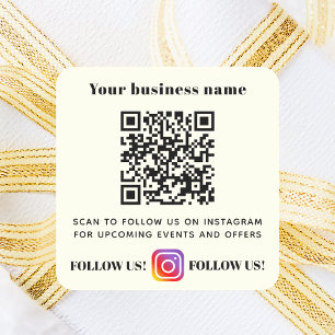 Adesivo Quadrado Código qr do nome da empresa de marfim no instagra