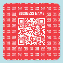 Adesivo Quadrado Código QR do promocional (editável) com padrão de