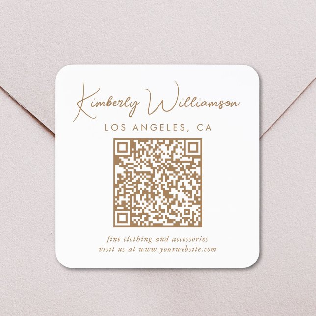 Adesivo Quadrado Código QR do Signature Gold Script (Criador carregado)