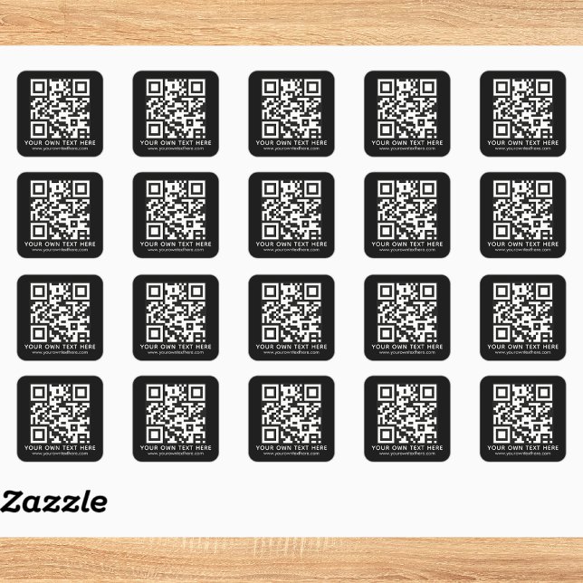 Adesivo Quadrado Código QR e Texto Personalizados (Criador carregado)