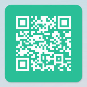 Adesivo Quadrado Código QR editável Gerar o seu próprio   Verde Tea