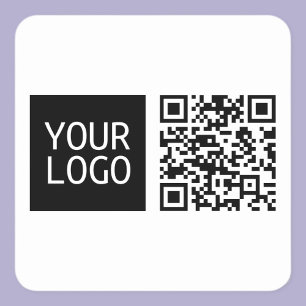 Adesivo Quadrado Código QR editável & Logotipo ou imagem da sua emp
