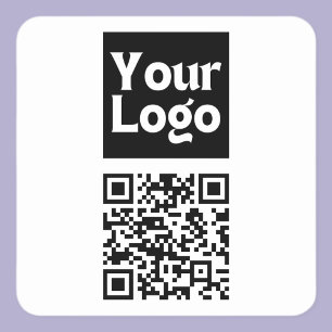 Adesivo Quadrado Código QR editável & Logotipo ou imagem da sua emp