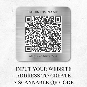Adesivo Quadrado Código QR Empresarial Prata