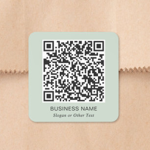 Adesivo Quadrado Código QR Empresarial Verde Sage