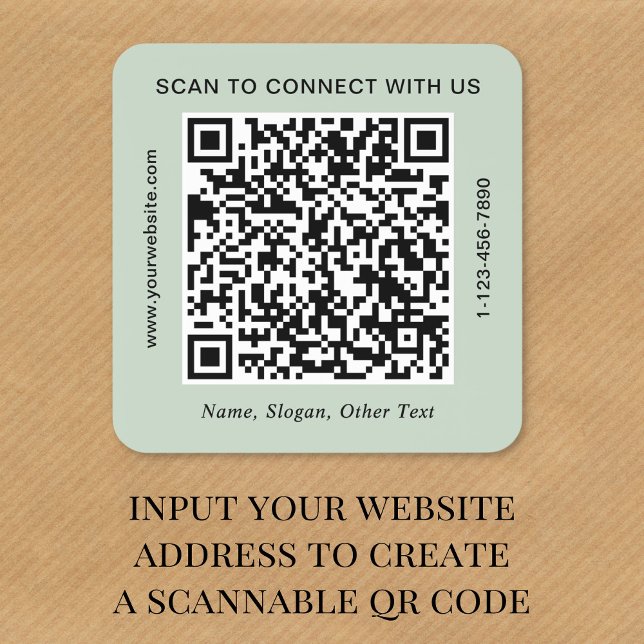 Adesivo Quadrado Código QR Empresarial Verde Salgueiro (Criador carregado)