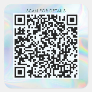Adesivo Quadrado Código QR holográfico moderno para negócios