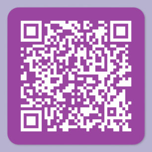 Adesivo Quadrado Código QR instantâneo com o URL do seu site   Roxa