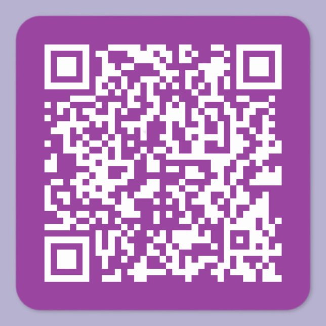 Adesivo Quadrado Código QR instantâneo com o URL do seu site | Roxa (Criador carregado)