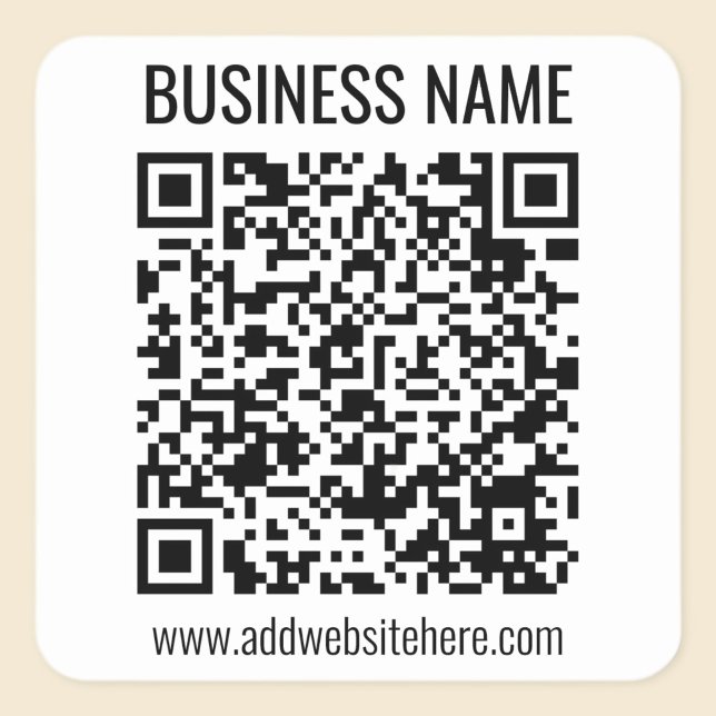 Adesivo Quadrado Código QR instantâneo (digite o URL do seu site pa (Criador carregado)