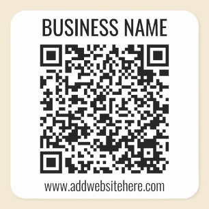 Adesivo Quadrado Código QR Instantâneo (insira o URL do seu site pa