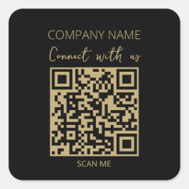 Adesivo Quadrado Código QR Logotipo comercial Black Modern