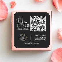 Código QR minimalista + LOGO preto nos siga!