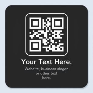 Adesivo Quadrado Código QR Modern Escaneável Preto Branco e Cinza