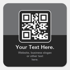Adesivo Quadrado Código QR Modern Escaneável | Preto, Cinza e Branc