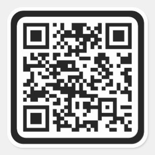Adesivo Quadrado Código QR moderno editável Preto Branco ou qualq
