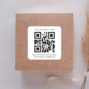 Adesivo Quadrado Código QR Moderno Personalizado Profissional Empre