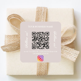Adesivo Quadrado Código qr nome comercial Taupe instagram