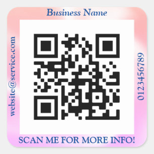 Adesivo Quadrado Código QR Nome do Site de Promoções Empresariais,