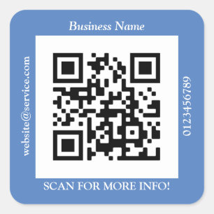 Adesivo Quadrado Código QR Nome do site promocional da empresa, Azu
