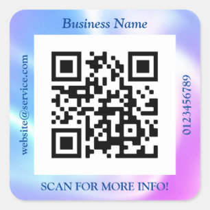 Adesivo Quadrado Código QR Nome do site promocional da empresa, Iri