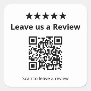 Adesivo Quadrado Código QR para nos deixar uma avaliação Avaliaçã