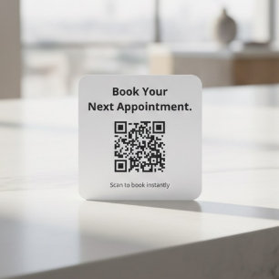 Adesivo Quadrado Código QR para Reservar sua Próxima Consulta