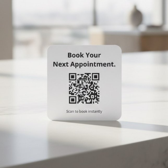 Adesivo Quadrado Código QR para Reservar sua Próxima Consulta  (Criador carregado)