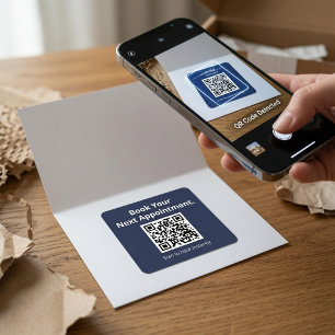 Adesivo Quadrado Código QR para Reservar sua Próxima Consulta