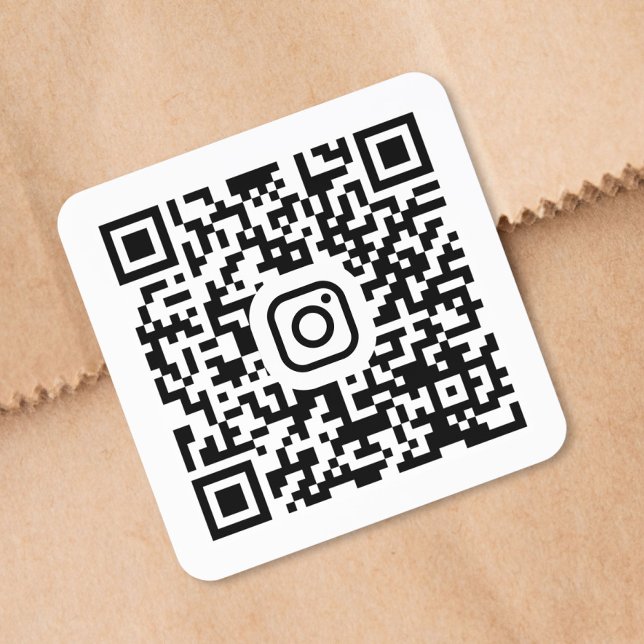 Adesivo Quadrado Código QR personalizado do Instagram (Custom Instagram QR Code Square Sticker)