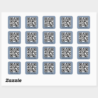 Adesivo Quadrado Código QR personalizado e azul empoeirado de promo