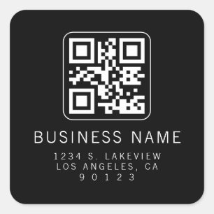 Adesivo Quadrado Código QR Personalizado e Escaneável Endereço de