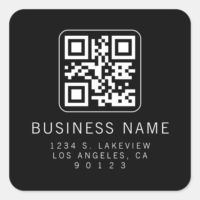 Adesivo Quadrado Código QR Personalizado e Escaneável | Endereço de (Frente)
