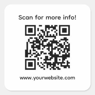 Adesivo Quadrado Código QR personalizado e texto personalizado
