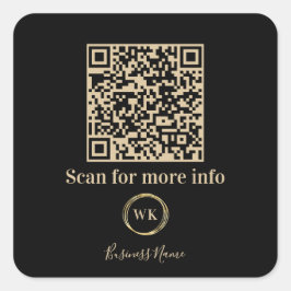 Adesivo Quadrado Código QR personalizado Monograma comercial Logoti