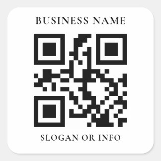 Adesivo Quadrado Código QR personalizado Nome comercial