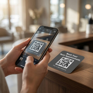 Adesivo Quadrado Código QR Personalizado para Negócios de Agendamen