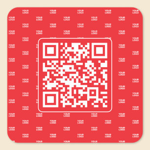 Adesivo Quadrado Código QR personalizável com Seu Logotipo ou Image