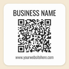 Adesivo Quadrado Código QR personalizável e nome comercial