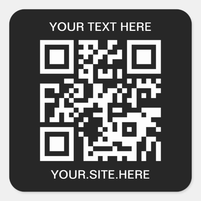 Adesivo Quadrado Código QR Preto e Branco (Frente)