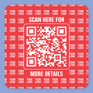 Adesivo Quadrado Código QR promocional (editável) com padrão de log