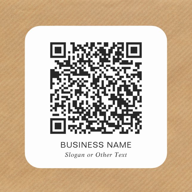 Adesivo Quadrado Código QR Promocional Moderno (A QR code sticker to effortlessly connect your customers to your online platforms)