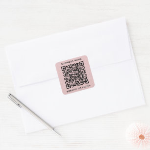 Adesivo Quadrado Código QR Redondo de Negócios
