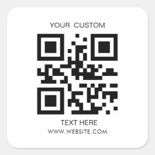 Adesivo Quadrado Código QR Simples para Pequenas Empresas Código QR