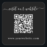 Adesivo Quadrado Código QR Site de Casamento Preto<br><div class="desc">Simples e minimalista website de casamento do Código QR. Personalize com seu site. Excelente para sites de casamento como rsvp online e detalhes de casamento.</div>