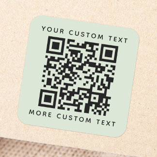 Adesivo Quadrado Código QR texto personalizado de topo da luz infer