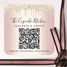 Código QR Unidades de Brilho Douradas Rosa Rosa Ro