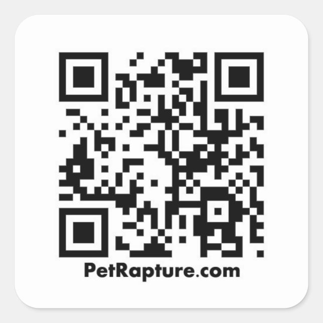 Adesivo Quadrado Códigos QR PetRapture (Frente)